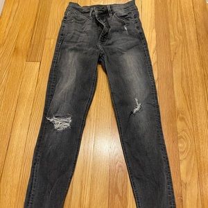 Level 99 distressed grey skinny jeans